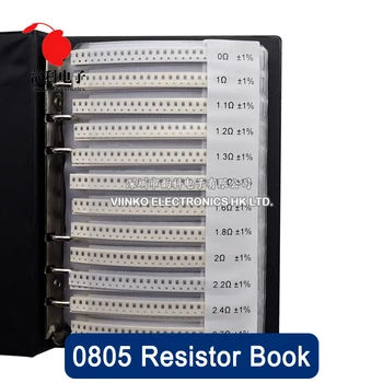 08051%SMD ชิป Resistor ตัวอย่างหนังสือ 1/8W 170values รต่อต้านลวดลาย assortedstencils คิท 0R-10M ohm