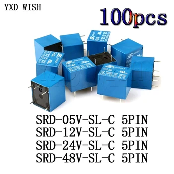 100pcs/มา SRD-05VDC-SL-C SRD-12VDC-SL-C SRD-24VDC-SL-C SRD-48VDC-SL-C ส่งต่อ 5Pin SRD 05V 12V 24V 48V วอชิงตันพลัง Relays