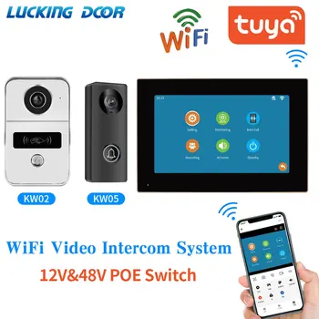 1080P Wifi Tuya แอพสำหรับโพ IP ของวิดีโอประตูโทรศัพท์ไม่มันคือกริ่งดังจ Interphone สำหรับฤหาสน์ฉลาดงานระบบความปลอดภัองเห็น Doorphone