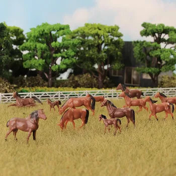 10PCS 1:87 โฮปรับขนาดฟาร์มตุ๊กตาจำลองสัตว์สีม้ารุ่นของ DIY แบบจำลองทำการศึกษาของเล่นของขวัญวันเกิดงคลังสื่อ