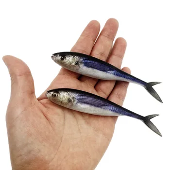11g 12.5 cm 3D ตกปลาหาเหยื่อ Lures นุ่มพลาสติกล่อ Swimbait สำหรับแบสตกปลา Thkfish ทูน่า Mackerel Seawater