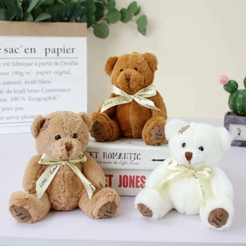 1pc 18cm Kawaii ปะหนุ่มน่ากองเล่นตุ๊กตาหมีเท็ดดี้อ่อนของเล่นมีงานแต่งงานวันเกิดคริสต์มาสของขวัญลูกของเล่นคุณภาพดี