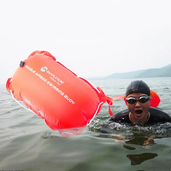 1pcs ว่ายน้ำบูอวยลอยกระเป๋า Waterproof PVC Inflatable ว่ายน้ำบูอวยเล่นกีฬาทางน้ำอแม่พระมาโปรว่ายน้ำบูอวยชีวิตอากาศแห้งกรถลากการล่องเรือ