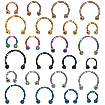 2 หมายเลข Pct Stainless เหล็ก Nostril จมูกแหวนปากแหวนต่างหูแบบวงกลมวิงๆลูกบอลเกือกม้า Hoop แหวนวงวิงๆเครื่องประดับร่างกาย