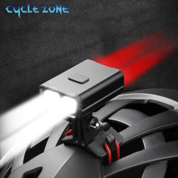 2 ใน 1 แสงสว่างจักรยานทำให้ไฟฉาย 800 mAh ด้านหน้าและด้านหลังจักรยานไฟ Headlight พอร์ต USB Name ตะเกียงตะเกียงเนี่ย MTB หมวกกันน็อปิดไฟ
