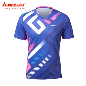 2022 Kawasaki Badminton เสื้อคเทนนิสเสื้อแห้งเร็วอลดหย่อนที่แขนการฝึก Breathable เอาเสื้อสำหรับผู้ชายผู้หญิงเซน-V1902