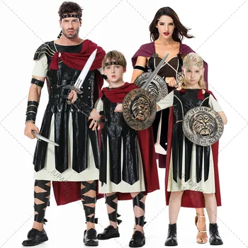 2023 ชุดวันฮัลโลวีนคนใหม่ผลิตภัณฑ์ Spartan นักรบ Cosplay การแสดงชุดโรมันแกลดิเอเตอเสื้อผ้า JUPAOPAO