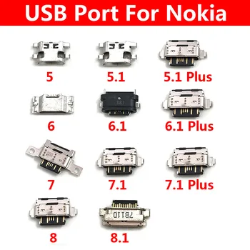 2Pcs/มาโครพอร์ต USB แจ็คตั้งข้อหาจากซ็อกเกตถชาร์จเจอร์พอร์ตปลั๊กออกท่าเรือสำหรับแก้ไขลวดลายจุดเชื่อมต่อ stencils Nokia 2 3 5 6 7 8 3.1 5.1 6.1 7.1 อีกอย่างเอ็กซ์ 5 ซักหน่อ X6