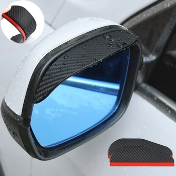 2PCS รถ Rearview กระจกฝน Eyebrow Visor คาร์บอนไฟเบอร์ด้านข้างสำหรับ Nissan Qashqai J11 Opel เครื่องหมา Volkswagen T5 Supra Mk4