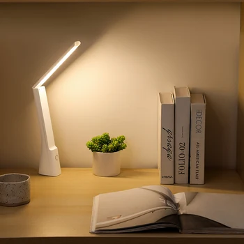 4800mAh 24 นำโต๊ะตะเกียงดูการป้องกัน 3 สี Stepless Dimmable โต๊ะตะเกียงพอร์ต USB ชาร์จแบตเตอรี่อ่านคืนแสงสว่างหนังสือแสงสว่าง