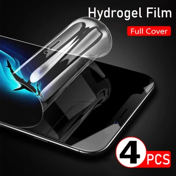 4PCS เต็มไปด้วปกปิด Hydrogel หนังสำหรับ iPhone 131411 มืออาชีพแม็กซ์ 12 มินิ SE 32020 XR XS แม็กซ์ 66S 7814 อีกอย่างจอภาพผู้ปกป้อเจลหนัง