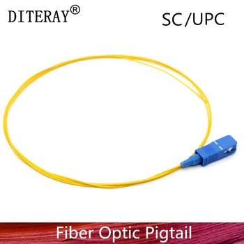 50/หมายเลข pct SC/UPC นไฟเบอ Pigtail พิมพ์หน้าเดียว 9/125 เดียวโหมดเครื่องข่ายใยแก้ Pigtail 0.9 อืม PVC สีเหลือง