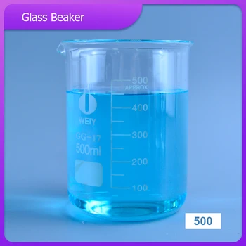 500ml ว์รูปแบบ Beaker เคมีห้องทดลองของ Borosilicate แก้วความโปร่งแสง Beaker Thickened กับ spout 1PC