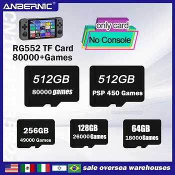 512GB 80000 เกม TF บัตร Preloaded เกมสำหรับ ANBERNIC RG552 เดียวสำหรับ 512G 256G 128G 64G นเรโทร Handheld เกม