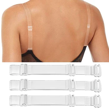 5Pair=10Pcs พลาสติกบีบรา Straps เข็มขัดของผู้หญิงเปิดโปร่งแสงซิลิโคน Adjustable ล่องหน Intimates ผู้หญิงเครื่องประดับ