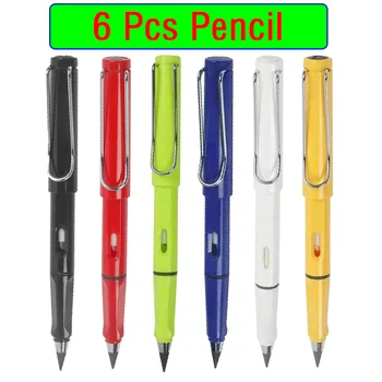 6 หมายเลข pct ไม่จำกัดนิรันดใหม่ดินสอไม่มีหมึกเขียนพุดินสอปากกาเพื่อทำการเขียนศิลปะภาพวาดรูปลูกๆของขวัญ kawaii เครื่องเขียน