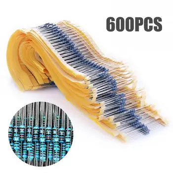 600PCS/มากมาย 1/4W โลหะหนังเรื่อง Resistor ตั้งค่า 1%Resistor ลวดลาย assortedstencils คิทตั้ง 10-1M Ohm หืมต่อต้านเก็บ 30 ค่าแต่ละ 20pcs
