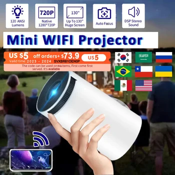 720P 4K WIFI Projector มินิแบบเคลื่อนย้ายได้ Projector ทีวีกลับบ้านโรงละครงหนัง HDMI สนับสนุน Android 1080P สำหรับ XIAOMI SAMSUNG โทรศัพท์เคลื่อนที่