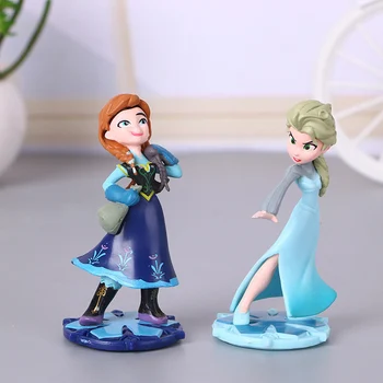 9cm ยวดิสนีย์แลนด์ตอนนี้เนี่อะนิเมแช่แข็ง Elsa ราชินีแอนนาคิดว่าเจ้าหญิงเค้กอุปกรณ์ตกแต่งสถาการ์ตูนปัก PVC การกระทำแบบของเล่นตุ๊กตาของขวัญ
