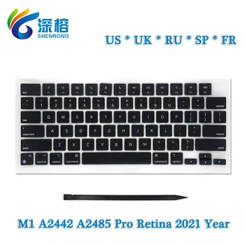 A2681 A2442 A2485 ญแจสำคัญด้านฝาด้านบน/ด้านล่าง Keycaps แป้นพิมพ์ Scissor ซ่อมสำหรับแอปเปิ้ล Macbook แล็ปท็อป M1 มืออาชีพ/แม็กซ์ Retina 14