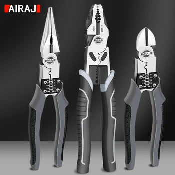 AIRAJ Multifunctional ยู Diagonal Pliers เข็มจมูก Pliers ฮาร์ดแวร์เครื่องมือยูเครื่องตัดตัดสายช่างก็หมดเรื่อ Pliers ตั้งค่า