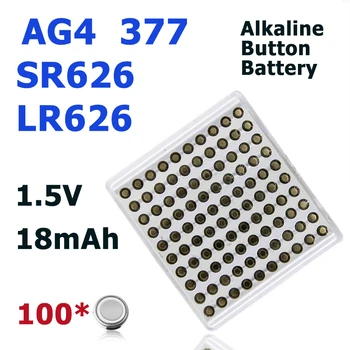 Alkaline ปุ่มแบตเตอรี่ AG4 LR626377 SR626SW,1.5 วี,ซึ่งเหมาะกับนาฬิกาของเล่นระยะไกลควบคุมของเล่น