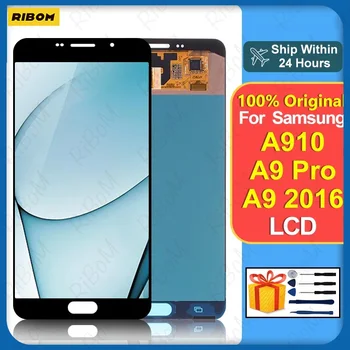 AMOLED ไม่มีกรอบสำหรับ Samsung กาแล็กซี่ A92016 A900F A9000 LCD แตะต้องการแสดงหน้าจอ Digitizer สำหรับ Samsung A9 มืออาชีพ A910F A9100 LCD