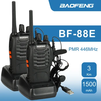 Baofeng 2Pcs เป็นแฟนกัน-88E PMR446MHz สองทางวิทยุ Transceiver 1500mAh PMR วิทยุ Handheld 0.5 W ยุ Talkie กับ Earpiece