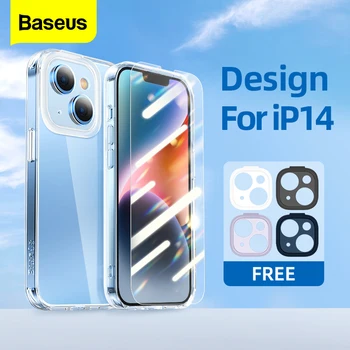 Baseus โทรศัพท์ชัดเจนคดีสำหรับ iPhone 14 มืออาชีพแม็กซ์อีกอย่าง 20224 สีของเลนส์ Replaceable การคุ้มครองปกปิดความโปร่งแสงดีสำหรับ iPhone14