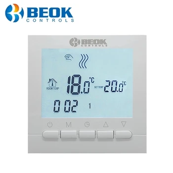 Beok โอดิจิตอลเครื่องบังคับอุณหภูมิห้องสำหรับแก๊ซซ่อมหม้อต้มน้ำร้อน Thermostato 3A ขาว Backlight สามารถโปรแกรมได้ Thermoregulator BOT-313W