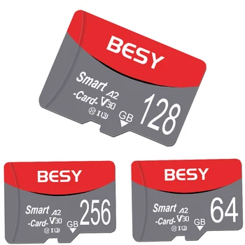 BESY ความทรงจำการ์ด 256GB 128GB 64GB ความเร็วสูง TF การ์ดแฟลชการ์ด/อะแดปเตอร์ 32G