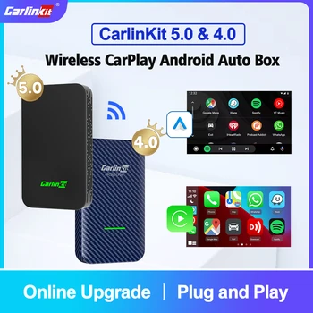CarlinKit 5.04.0 มินิ Android อัตโนมัติ Carplay อะแดปเตอร์เครือข่ายไร้สาย CarPlay Ai กล่อมต่อเครือข่ายไร้สายจะ Dongle โดยอัตโนมัติเชื่อมต่อ 5.0 Ghz WiFI BT