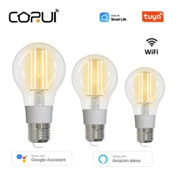 CORUI WiFi ฉลาด E27 Filament เจ้า 90-250V 7W นำแสงตะเกียง Dimmable นแสงสว่างแสงสนับสนุนฉลาดชีวิตของกูเกิ้ลอเล็กซาที่บ้าน
