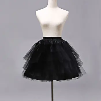 Cosplay แม่บ้านใส่ Lolita Pettiskirt สั้นไม่ห่วง Petticoat ผู้หญิงเต้นบัลเลต์โครงร่างนิทานกระโปรง Petticoats N84D