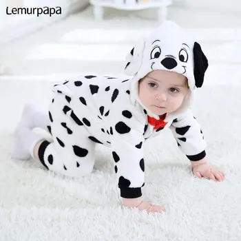 Dalmatian Cosplay เสื้อเด็ก Romper การ์ตูนปักลูกหมาหมา Kigurumis Onesie Newborn เด็กผู้หญิงชุดหมีอุ่นชุดวันฮัลโลวีน