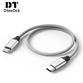 DteeDck พอร์ต USB C เพื่อโครพอร์ต USB เคเบิลทีวีของไนล่อน Braided พิมพ์ C เพื่อโครพอร์ต USB ไขสันหลังอะแดปเตอร์สำหรับแลปท็อปมือถือตั้งข้อหาข้อมูลการส่งถ่ายข้อมูล