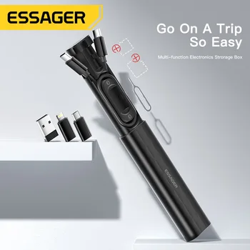 Essager 60W พอร์ต USB C เคเบิลทีวีของพิมพ์ C เคเบิลทีวีของเร็วข้อถชาร์จเจอร์หลายฟังก์ชัน OTG อะแดปเตอร์ข้อมูลของสายเคเบิ้ลแบบ USB กล่องพอร์ต USB ถชาร์จเจอร์สำหรับ iPhone