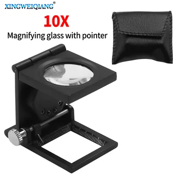 Foldable เครื่องประดับ handheld แว่นขยายมั้ยกระเป๋าจัดงานแต่งงานอย่างยอดเครื่องประดับ magnifying 10X นำซัลเฟตสังกะสีกับ alloy แว่นขยายมั้ย