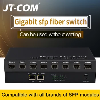 Gigabit เครือข่าย SFP นไฟเบอเปลี่ยน 1000Mbps SFP สื่อ Converter 8 SFP นไฟเบอร์ตและ 2 RJ45 พอร์ต 8G2E นไฟเบอสลับอีเทอร์เนต