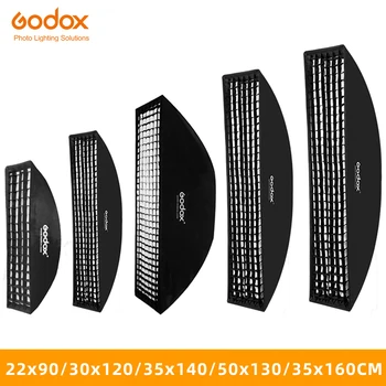 Godox 22x90cm 30x120cm 35x160cm สี่เหลี่ยมถอดเสื้อผ้า Honeycomb ตา Softbox สำหรับพวกโบเว่น Profoto Elinchrom เมานท์สตูดิโอแฟลช Softbox