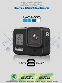 GoPro ฮีโร่ 8 สีดำมั่นคง 4K วิดีโอ 12MP รูปแบบเคลื่อนย้ายได้ 1080p องอยู่ถ่ายทอดสดมอเตอร์ไซค์และ Skiing กีฬาของกล้อง