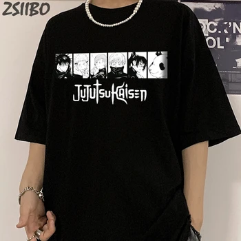 Harajuku คน tshirt อะนิเม Jujutsu Kaisen Yuji Itadori ตลกพิมพ์หน้าร้อนเจ๋ง Unisex สั้นที่แขนเสื้อขอเสื้อ Streetwear เสื้อ