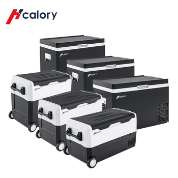 Hcalory 35/45/55L แบบเคลื่อนย้ายได้รถตู้เย็น/งเย็กลับบ้านไฟฟ้า Compressor เจ๋ง 12/24V วอชิงตั&110-240V แน่