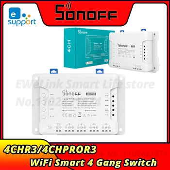 Itead SONOFF 4CH R3/4CH มืออาชีพ R3 Wifi เปลี่ยนมอดูล 4 แก๊งของไวไฟ DIY ฉลาดเปลี่ยนแอ๊ปเสียงควบคุมฉลาดกลับบ้านทำงานกับอเล็กซ่า