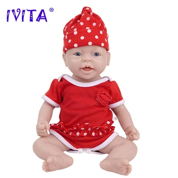 IVITA WG155514.56 นิ้ว 1.65 kg 100%เต็มไปด้วเกิดใหม่ซิลิโคนที่รักตุ๊กตากความเป็นจริงผู้หญิงตุ๊กตาอ่อนโยนลูก DIY ว่างเปล่าลูกๆของเล่นของขวัญ