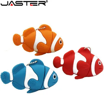 JASTER น่ารักอันสัตว์ปลาพอร์ต Usb แฟลชไดร์ฟความทรงจำเอาปากกาขับรถ pendrive 4GB 8GB 16GB 32GB 64GB นายเทียบนดิสก์