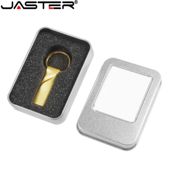 JASTER ใหม่พอร์ต USB แฟลชไดร์ฟ 64GB 32GBMini โลหะ Tricolor โบกมือกับผิวปากเรียกกรณี 128GB ว่างโลโก้ที่กำหนด Pendrive 16GB เมโมรีสติ้ก(ms)