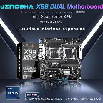 JINGSHA X99 คู่หน่วยประมวลผล Motherboard จากซ็อกเกต LGA 2011-3 Motherboard 10 SATA พอร์สำหรับ Chia คิท xeon x99 placa x99 V3/V4 หน่วยประมวลผล name