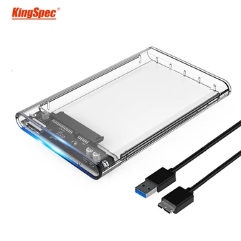 KingSpec 6Gbps SATA ssd enclosure พอร์ต USB 3.07mm 5Gbps SSD ยากขับรถกล่องเว็บเบราว์เซอร์ภายนอก 9.5 อืม Enclosure คดีสำหรับ 2.5 นิ้ว SATA SSD ลวดลาย stencils