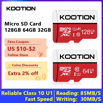 KOOTION T1 ความทรงจำการ์ด 128GB 64GB 32GB 16GB ความเร็วสูงโคร SD การ์ดขยายนห้องเก็บของ Android Smartphones แผ่นจารึกเปลี่ยน